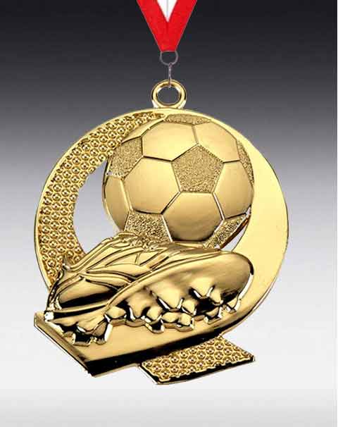Medaille Chelsea 43x50mm mit Foliendruck und Band Medaille Chelsea 43x50mm mit Foliendruck und Band