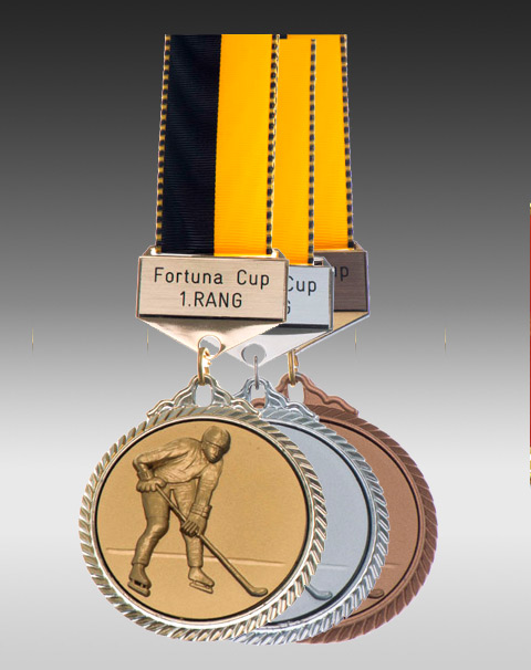 Premium Medaille Eishockey mit Barette Premium Medaille Eishockey mit Barette