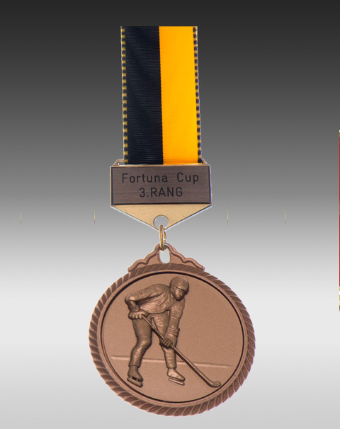 Premium Medaille Eishockey mit Barette Premium Medaille Eishockey mit Barette