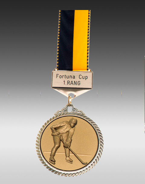 Premium Medaille Eishockey mit Barette Premium Medaille Eishockey mit Barette