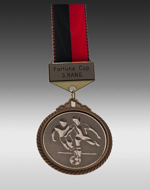 Premium Medaille Fussball mit Barette Premium Medaille Fussball mit Barette