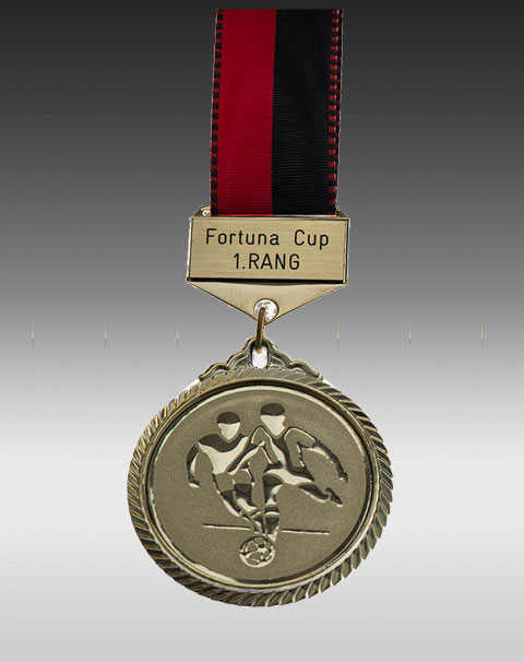 Premium Medaille Fussball mit Barette Premium Medaille Fussball mit Barette