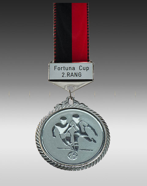 Premium Medaille Fussball mit Barette Premium Medaille Fussball mit Barette