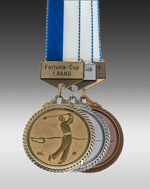 Premium Medaille Golfspieler mit Barette Premium Medaille Golfspieler mit Barette