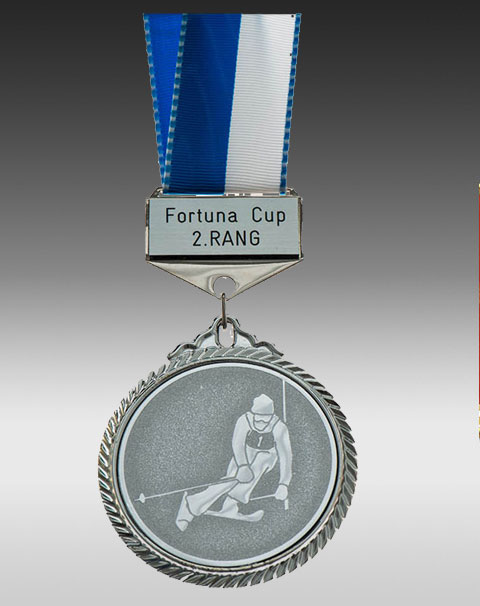 Premium Medaille Ski mit Barette Premium Medaille Ski mit Barette