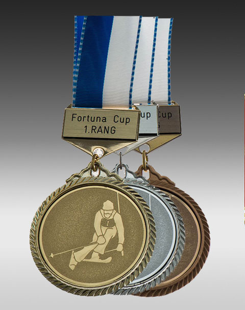 Premium Medaille Ski mit Barette Premium Medaille Ski mit Barette