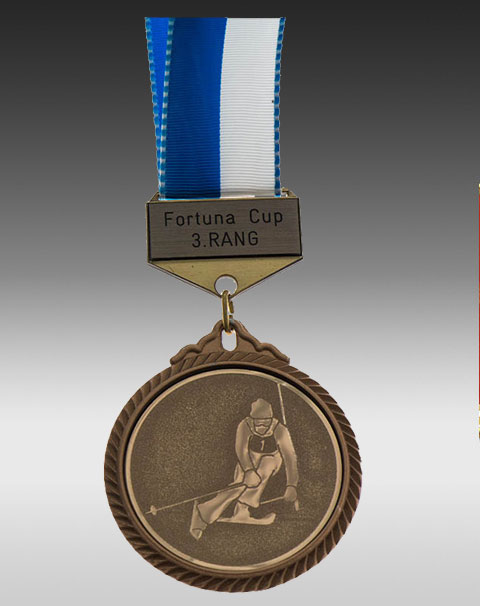 Premium Medaille Ski mit Barette Premium Medaille Ski mit Barette