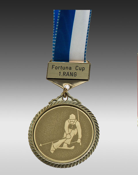 Premium Medaille Ski mit Barette Premium Medaille Ski mit Barette