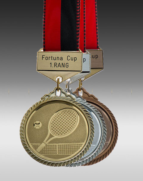 Premium Medaille Tennis mit Barette Premium Medaille Tennis mit Barette
